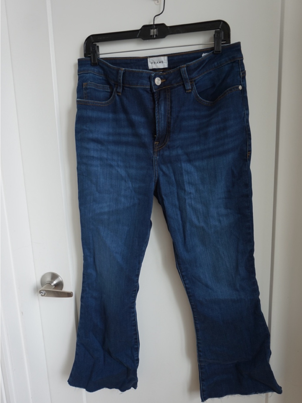 Frame Denim Women's Dark Blue Mini Bootcut Jeans